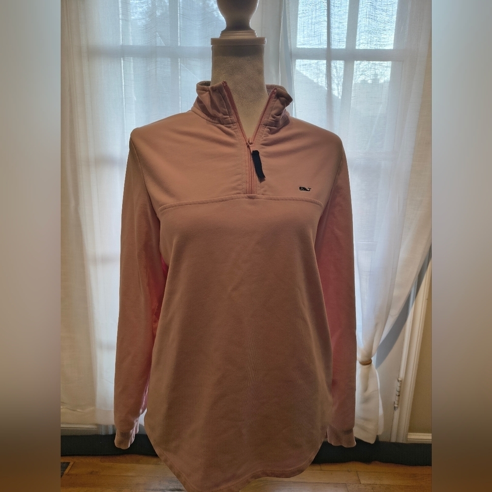 Vineyard Vines Pink and Navy Patterned Pullover